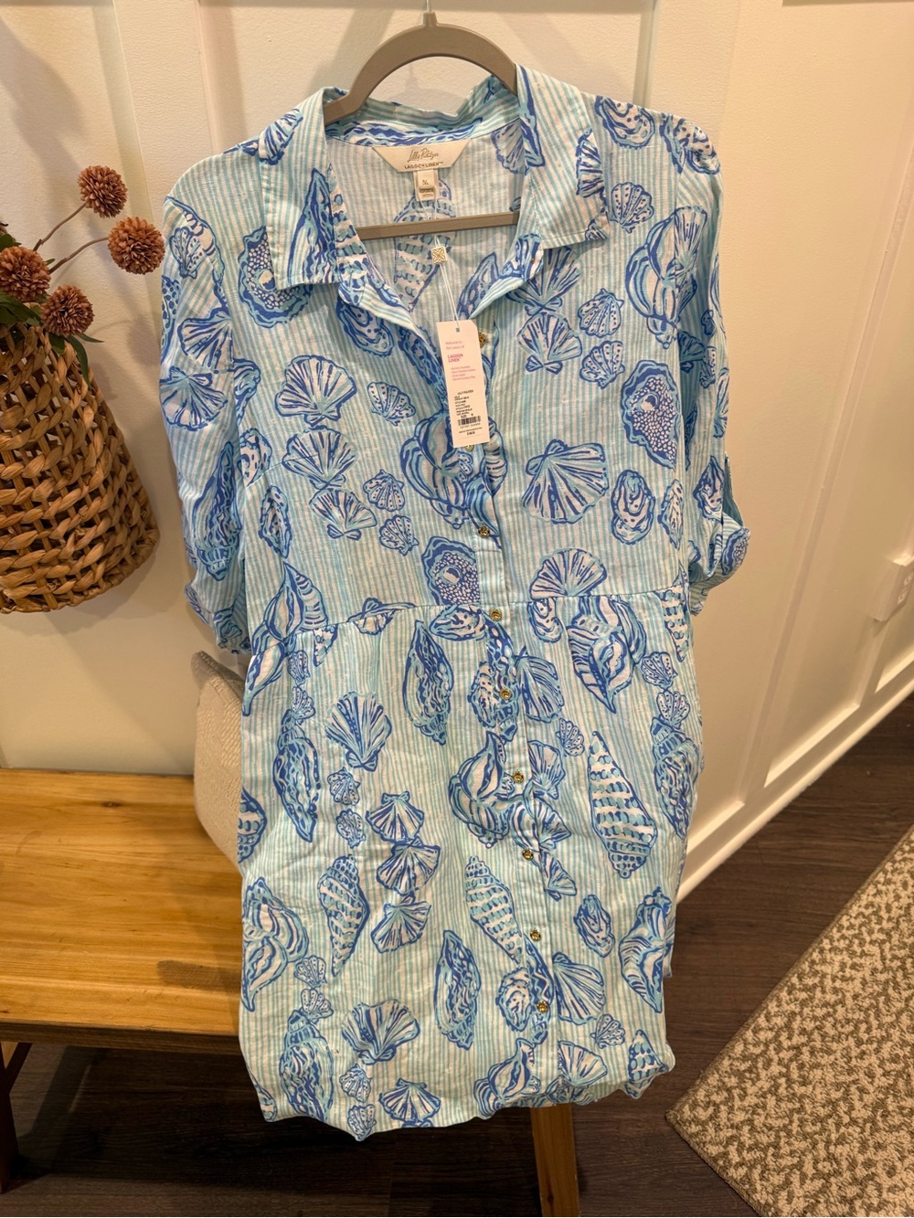 Lilly Pulitzer Blue Shell-Print Mini Dress - Picture 3 of 4